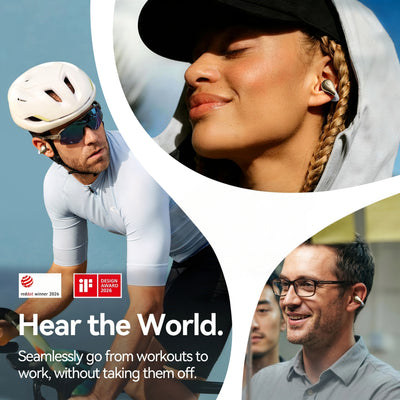 LINKLIKE Next-Gen Most Comfortable Open Ear Clip-on Earbuds [Patented 0-Pressure] [Longest 70H Playtime] [Master-Tuned Hi-Res LDAC] AI Clear Calls, IP55 Lightest 4.7g Fit for All Ears, Ideal Gift-Blue