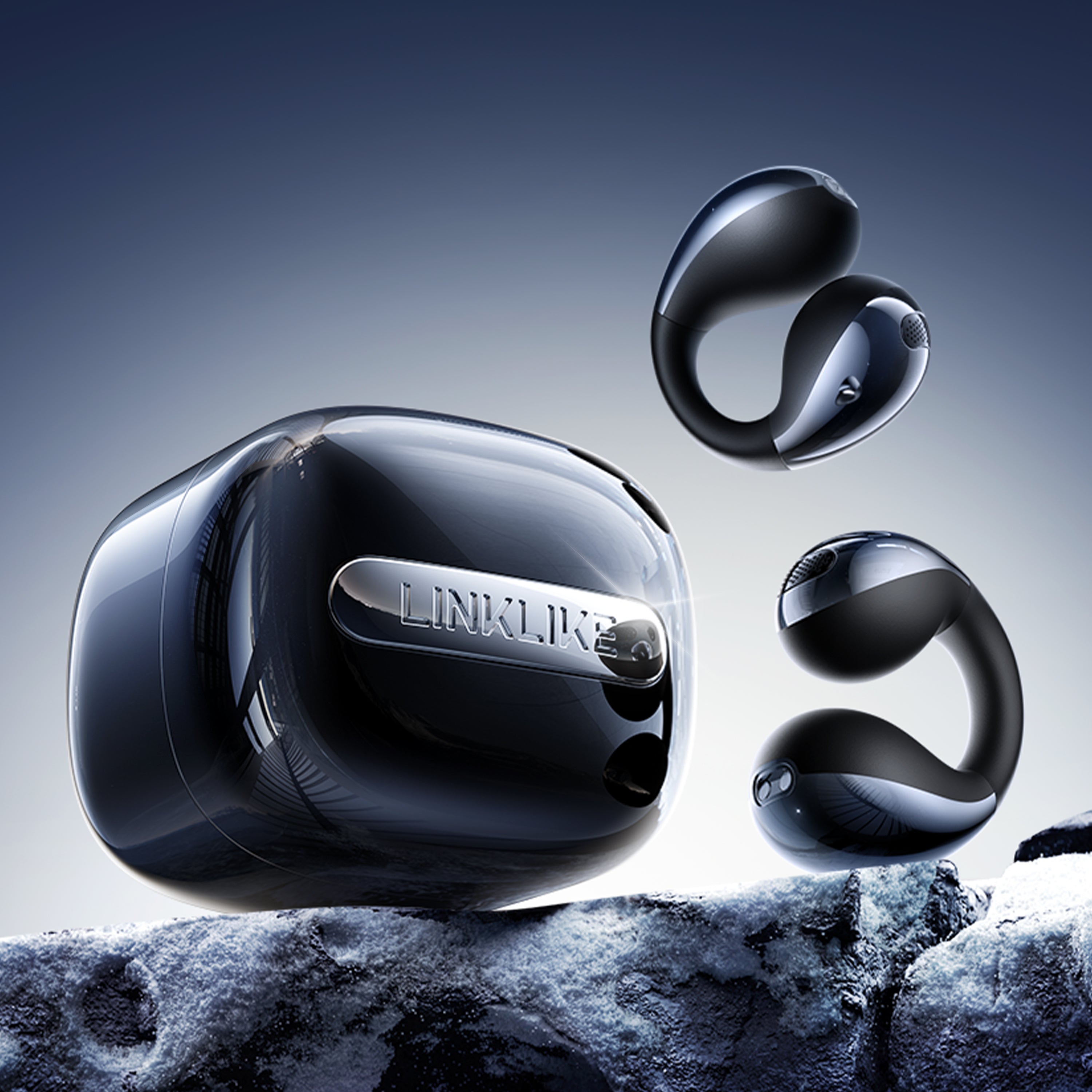 Linklike 2026 New Clip-on Earbuds Born for All-Day Music Lovers, Black