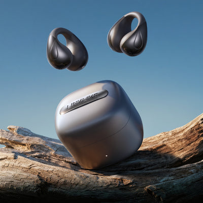 LINKLIKE Next-Gen Most Comfortable Open Ear Clip-on Earbuds [Patented 0-Pressure] [Longest 70H Playtime] [Master-Tuned Hi-Res LDAC] AI Clear Calls, IP55 Lightest 4.7g Fit for All Ears, Ideal Gift-Gray